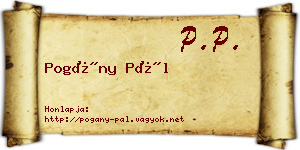 Pogány Pál névjegykártya
