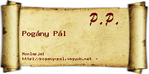 Pogány Pál névjegykártya